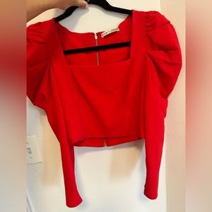 Alice and Olivia puff sleeve long sleeve top